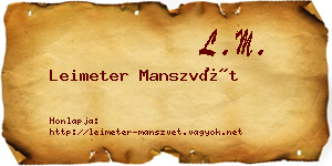 Leimeter Manszvét névjegykártya